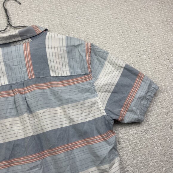 O'Neill Shirt Men M Classic Fit Blue / Orange Strip Button Up Short Sleeve Surf* - Picture 15 of 16